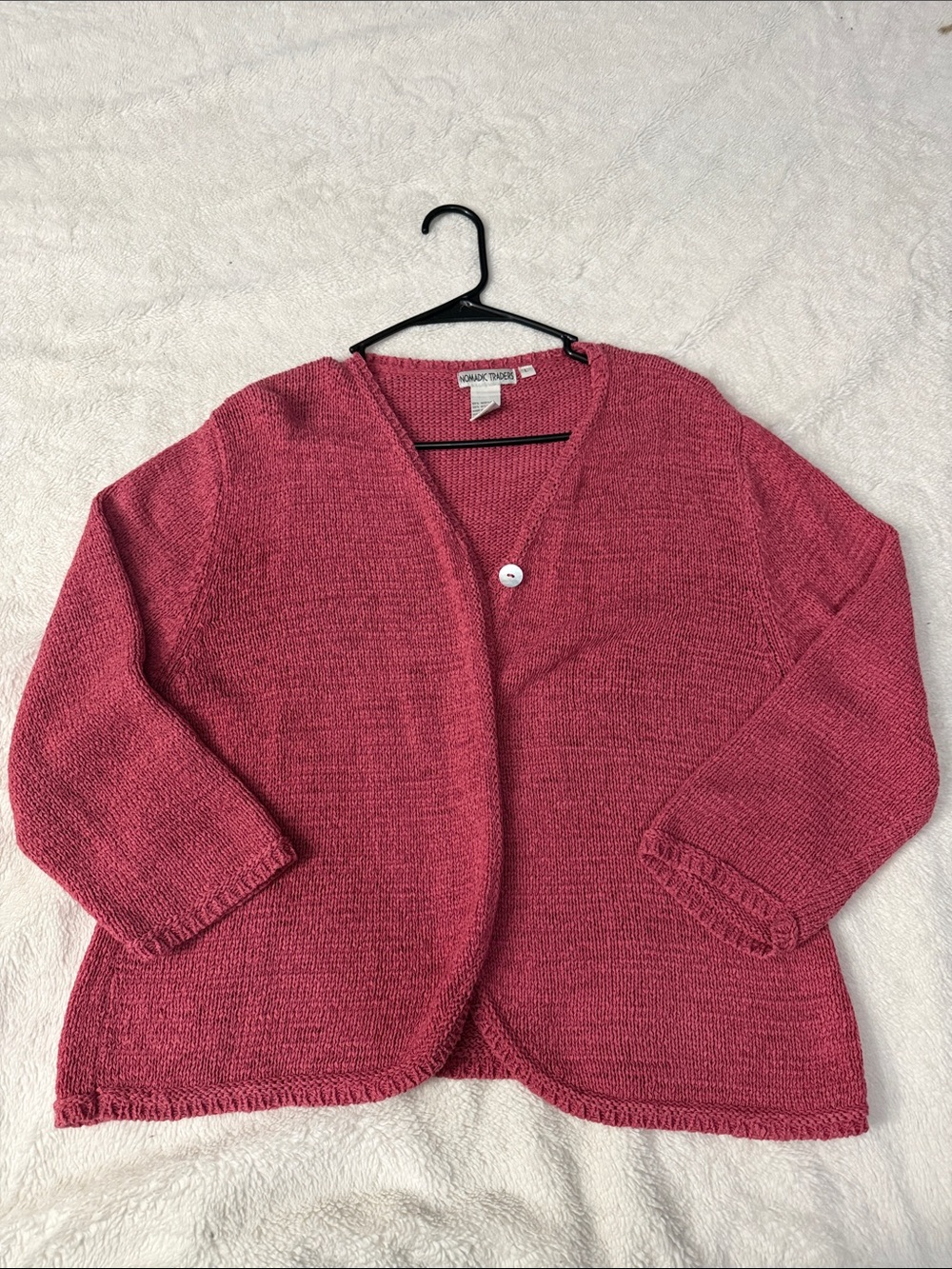 croft & barrow Rose-Pink Single-Button Open Cardigan